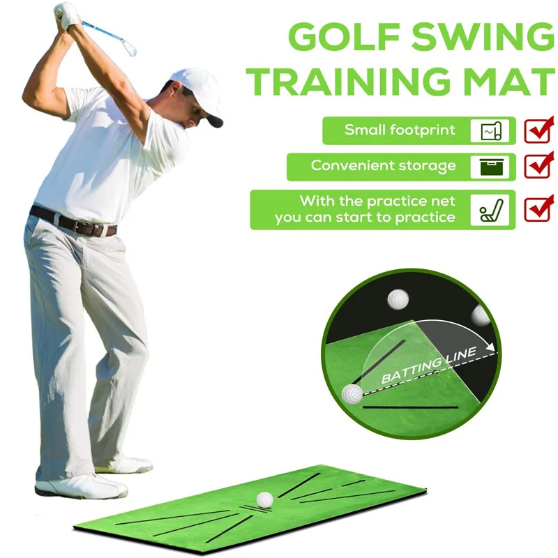 Golf Swing Mat Hitting Batting Direction Mark Trace Indoor Home 11.8“ x 23.6\