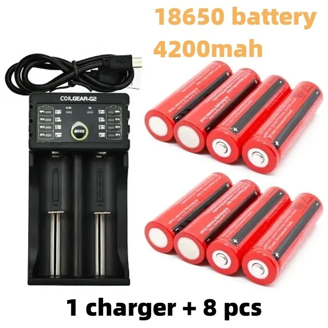 100% Brand New Original 18650 4200mAh Rechargeable Battery 3.7 V Lithium-ion Battery for Laser Power Supply,LED Flashlights