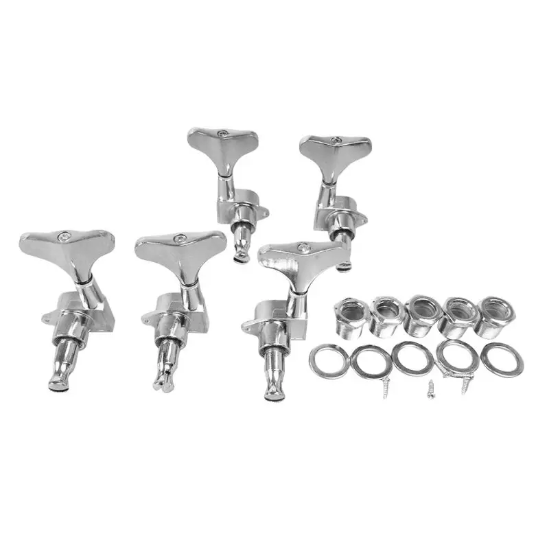 5 String Bass Guitar Machine Heads Sealed Bass Tuners 2L3R Tuning Keys Pegs Electric Bass Replacement Parts Easy to Use