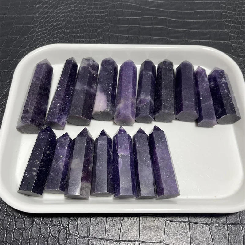 

1kg Wholesale Polished Purple Mica Lepidolite Reiki Quartz Crystal Point Tower Feng Shui Style for Home Decor