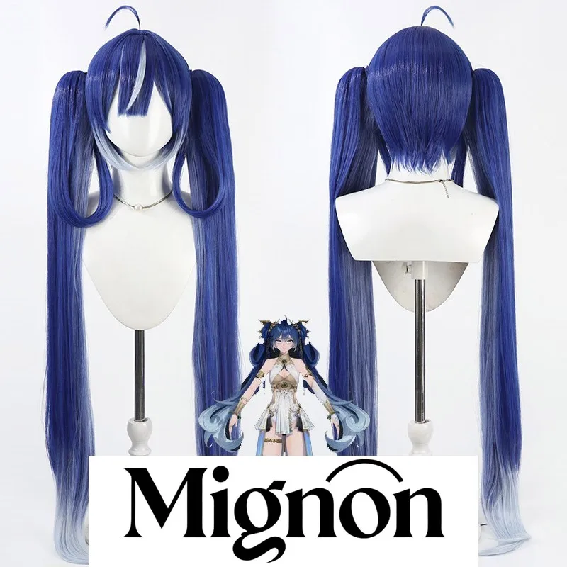 

Парик для косплея Wuthering Waves IUNO, съемные двойные хвосты с длинными косами и шапочкой для кожи головы