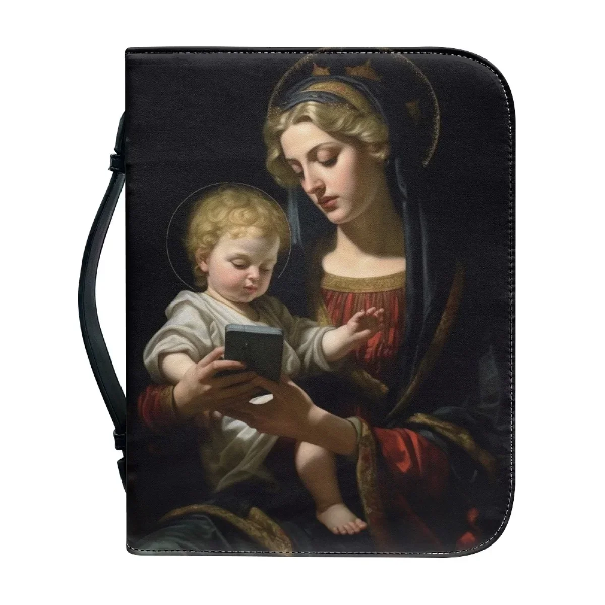 

Модный новый чехол-сумка для Библии для женщин с принтом Девы Марии, на молнии, с ручкой, портативный, для хранения Библии, на заказ