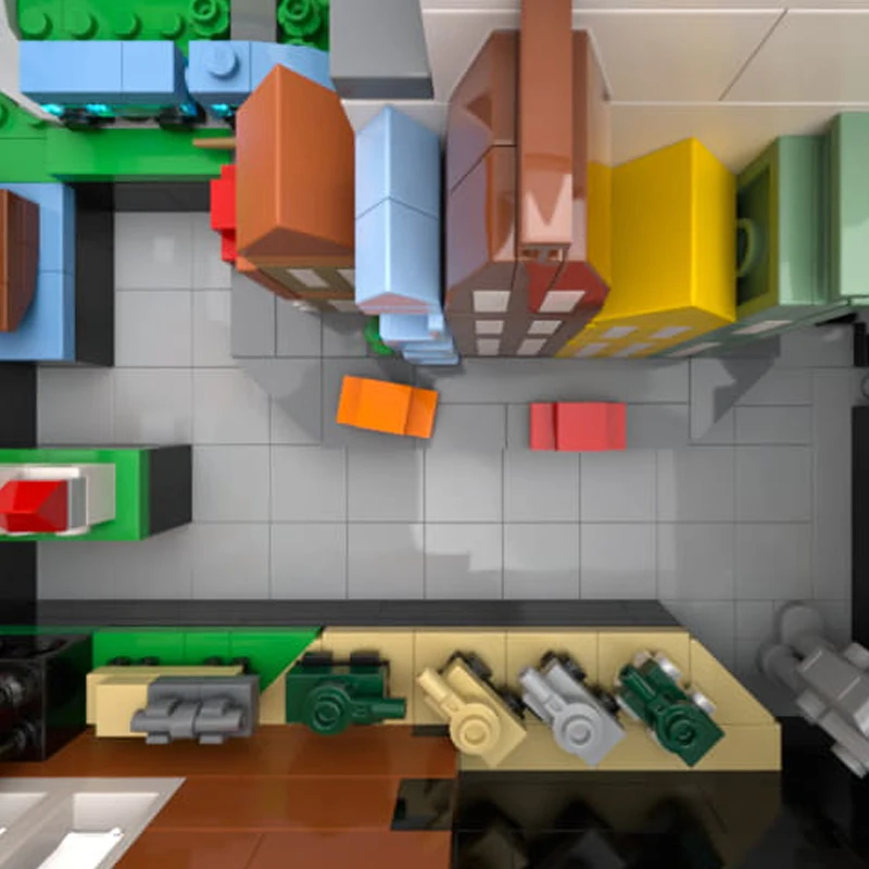 3418 PCS House Street Townhouse Toys Center MOC Customize Modular Building Block Creative Design DIY Simple Holiday Toy Gifts