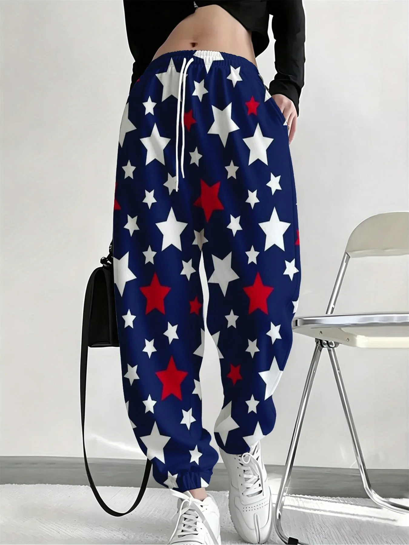 2026 autumn and winter new style street fashion casual comfortable all-match 3D five-pointed star pattern printed women's pants