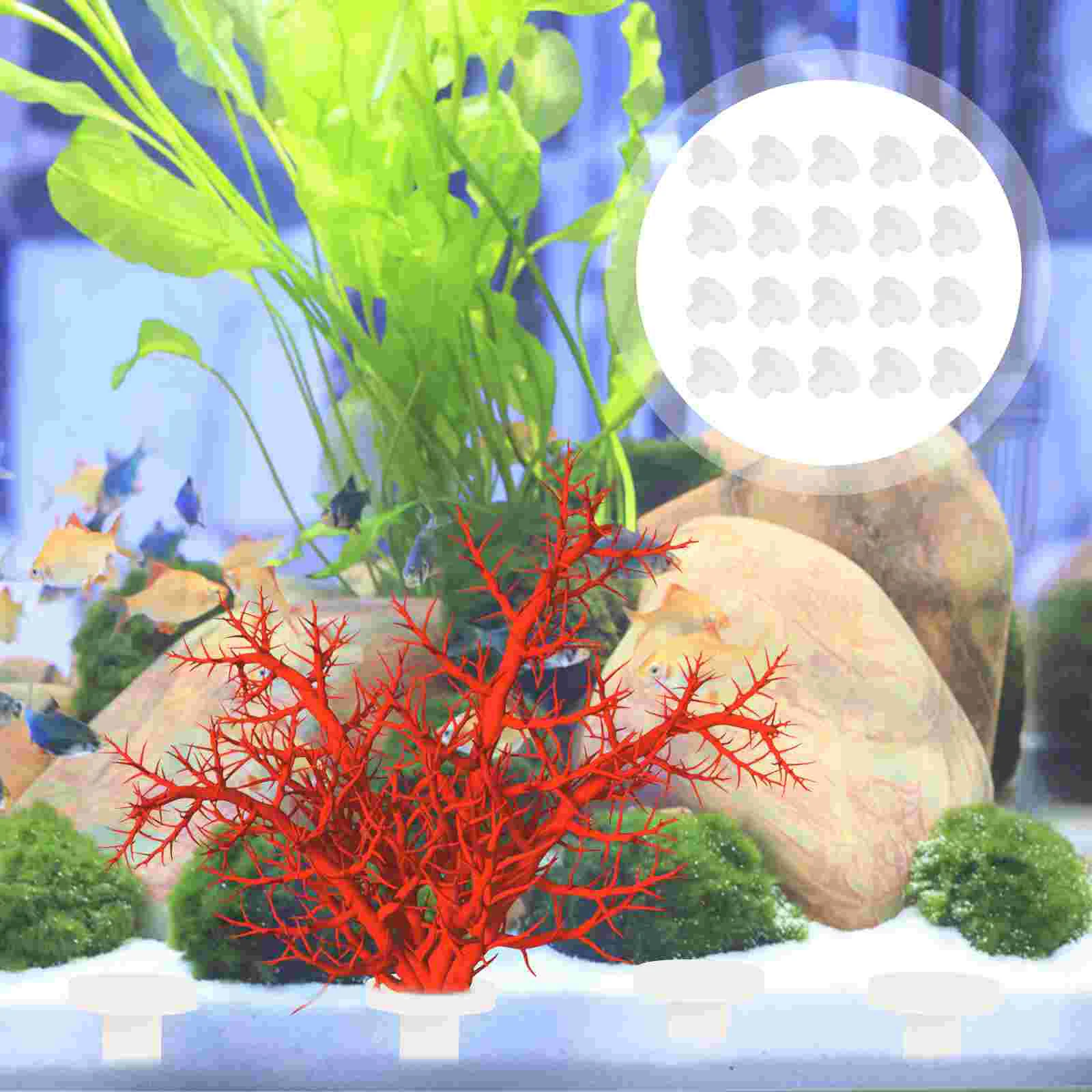 

20 Pcs Coral Base Portapotty Aquarium Supplies Ceramic Holder Plant Stand Ceramics Bracket