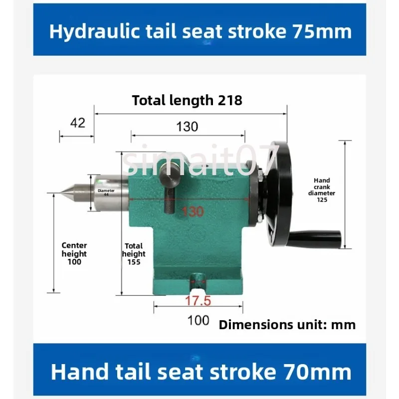 

Small Lathe Tailstock Assembly - Retractable for Woodworking Bead Machine, DIY Movable Center Thimble Spindle Tail Top