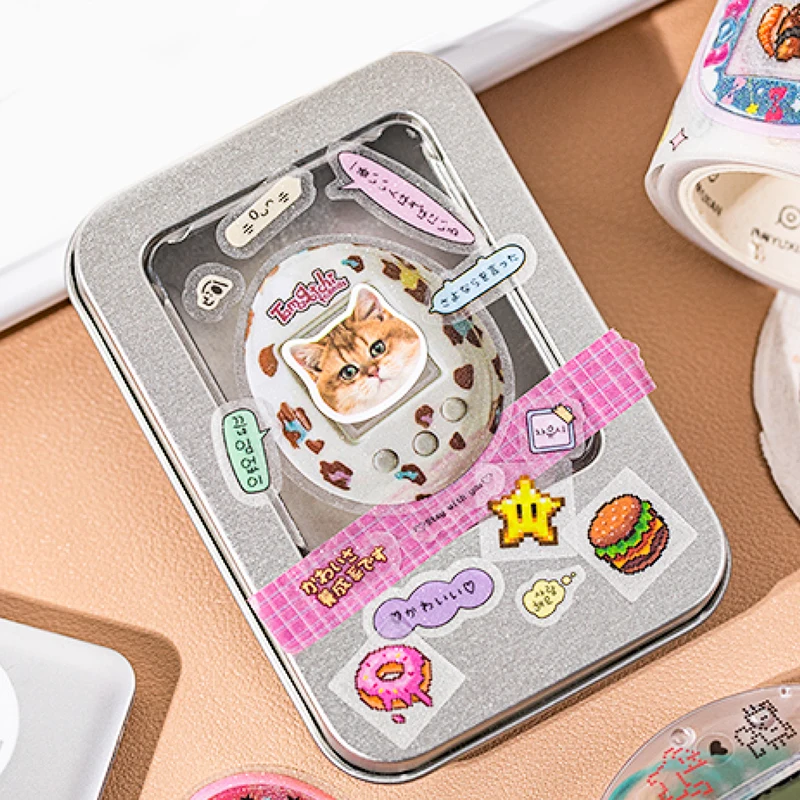 Mr Paper 4 rollen Glitter Huisdier Gestanst Tape Time Warp ins stijl cartoon grens handboek goo kaart decoratieve collage DIY Zuivel kaart