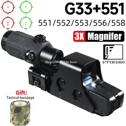 Eotech 558 553 G33 Red Dot Sight Flip olografico 3X Magnifier arma ottica mirini Reflex Scope collimatore accessori per la caccia