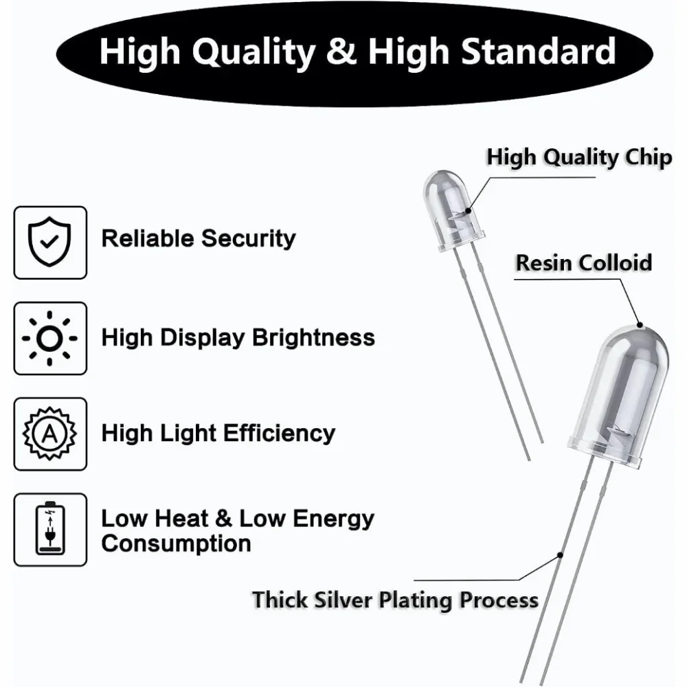 200Pcs Led Diode Super Heldere Mini 3Mm 5Mm Individuele Light Emitting Diodes Assortiment Micro Lamp Rood Groen blauw Geel Wit