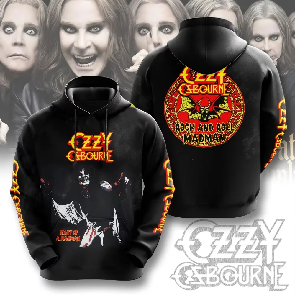 

Новая рок-группа Оззи Осборн Толстовка с капюшоном Мужчины Женщины Модные музыкальные толстовки Оззи Осборн 3D принт Мужская одежда Y2K Oversized