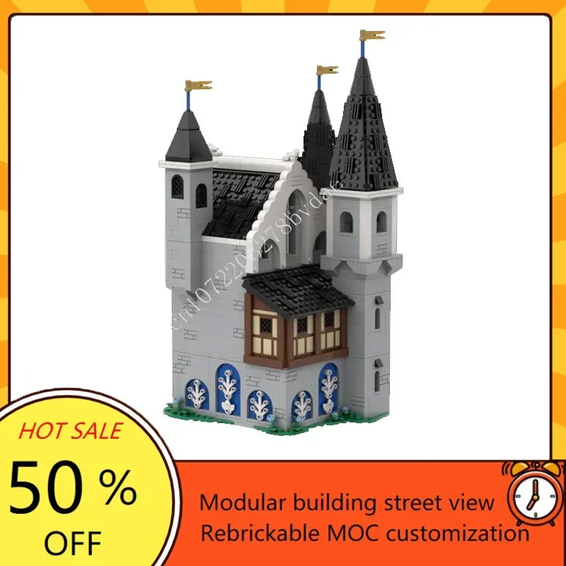 2492PCS White Dragon's Castle Modular MOC Custom Puzzle Creative Street View Model DIY Architecture Assembly Educational Toy Gif