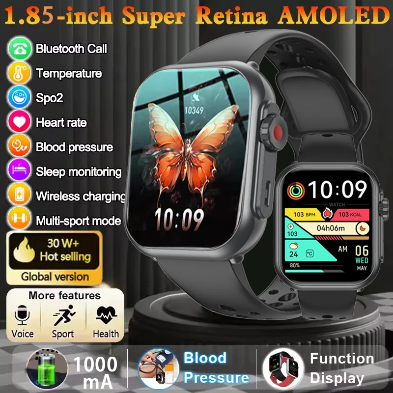 

Smart Watch Men Global Version Men Women HD AMOLED Display Heart Rate Bluetooth Call GPS Track Waterproof Sports Smart Watches