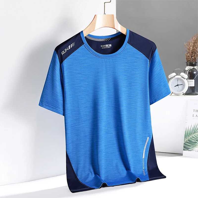 Quick-Dry GYM Sports Streetwear Fashion Oversized 3XL T Shirt Japan Style Patchwork 2023 Summer Short Sleeves Top Tees Tshirt