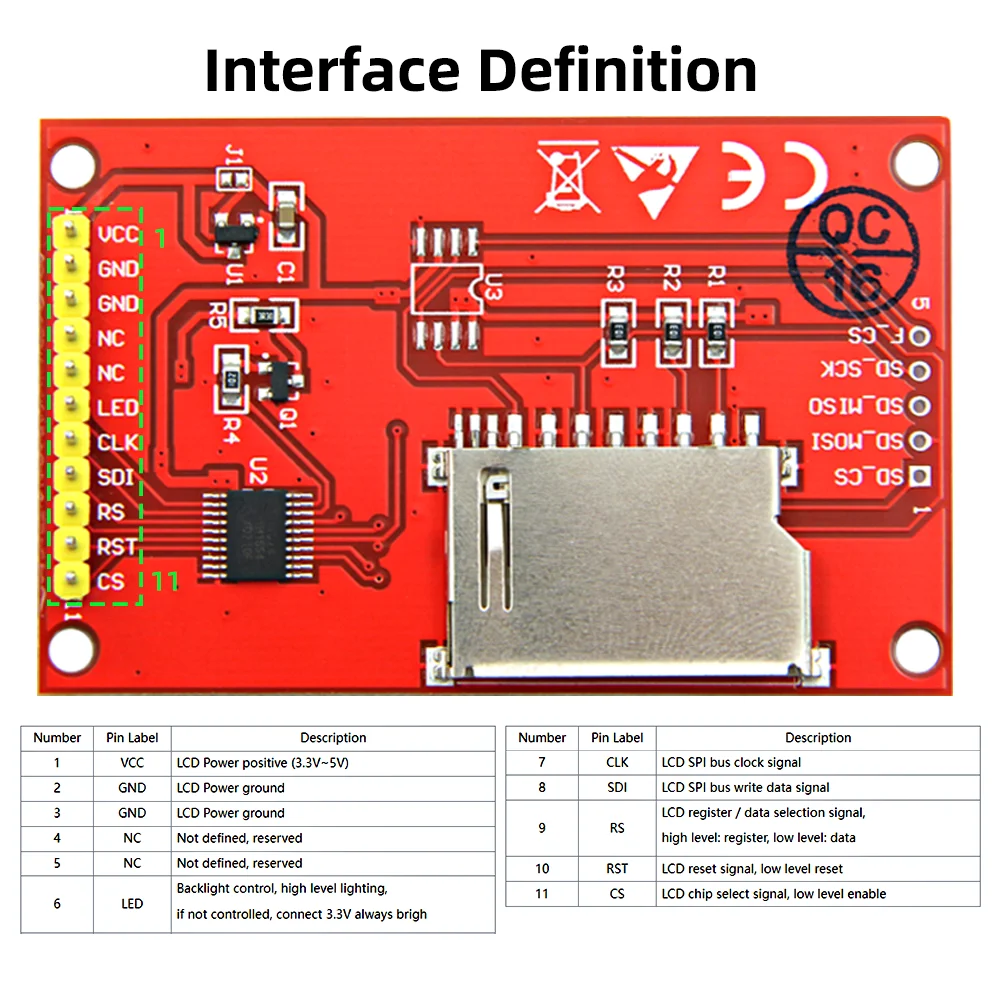 Imagem -05 - Módulo de Exibição Lcd para Arduino Tela Colorida Spi Tft Rgb 65k 2.2 2.4 2.8 3.2 Polegada Ili9225 Ili9341 320x240