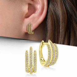 CAOSHI Chic Claw Shape Hoop Earrings Female Fashion Daily Wearable Accessories with Dazzling Crystal Trendy Lady Engagement Gift