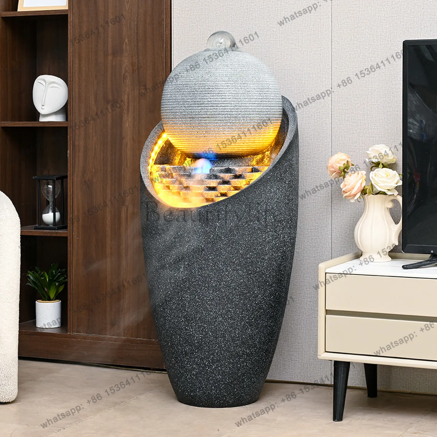 Simple flowing water ornament circulating water landscape living room TV cabinet next to floor decoration office landscaping