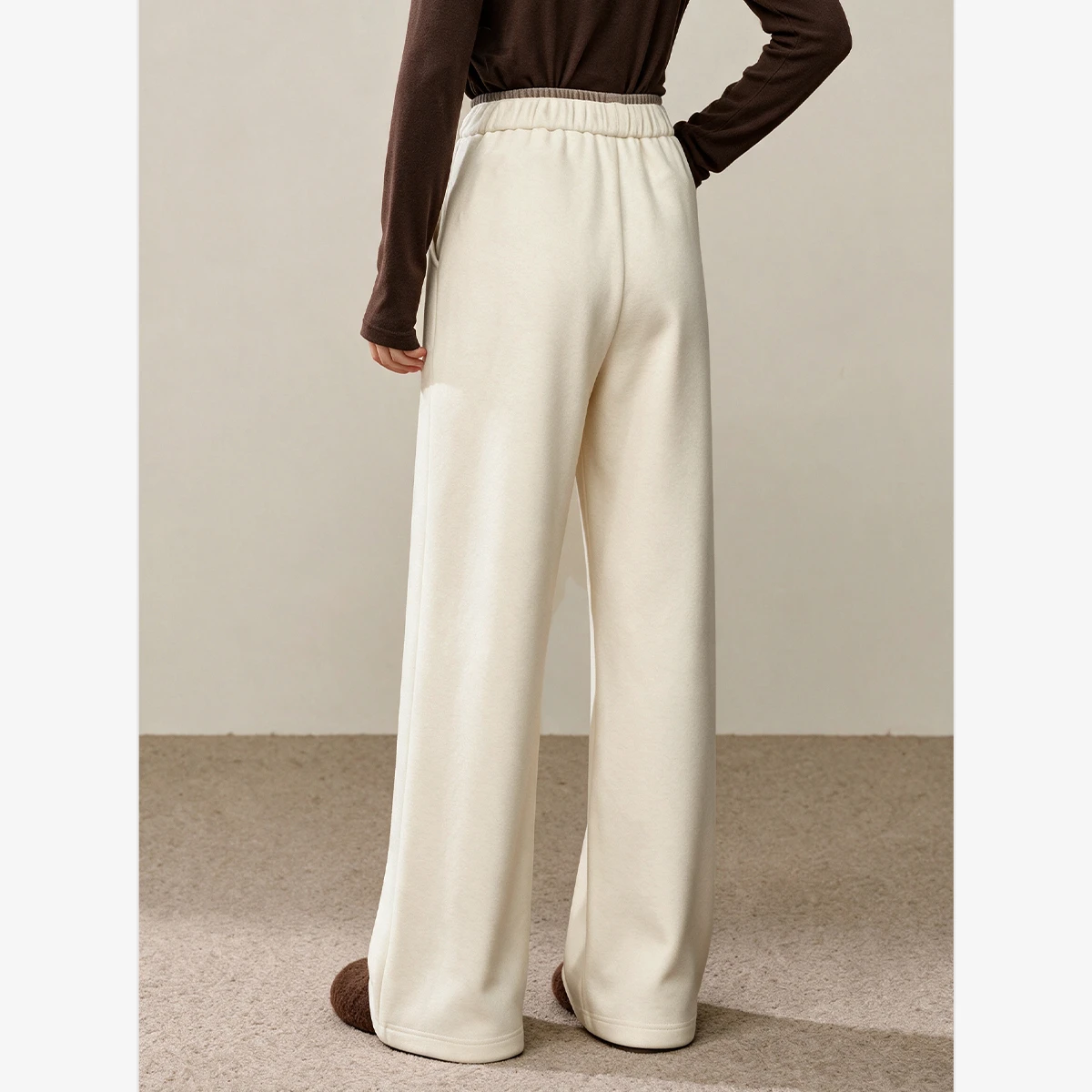 VIMLY Grey Wide-leg Casual Pants Women 2026 Fall Color Block Splicing Drawstring Straight Sweatpants Sports Baggy Pants 31758