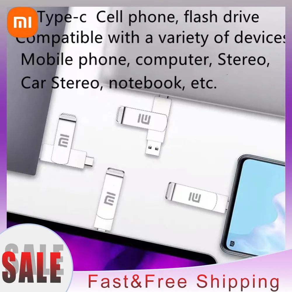 Флэш-накопитель Xiaomi 2 ТБ 1TB USB 3,1, флэш-накопитель USB Type-C, 64 ГБ, 256 ГБ, 128 ГБ, 512 ГБ, флэш-накопитель USB