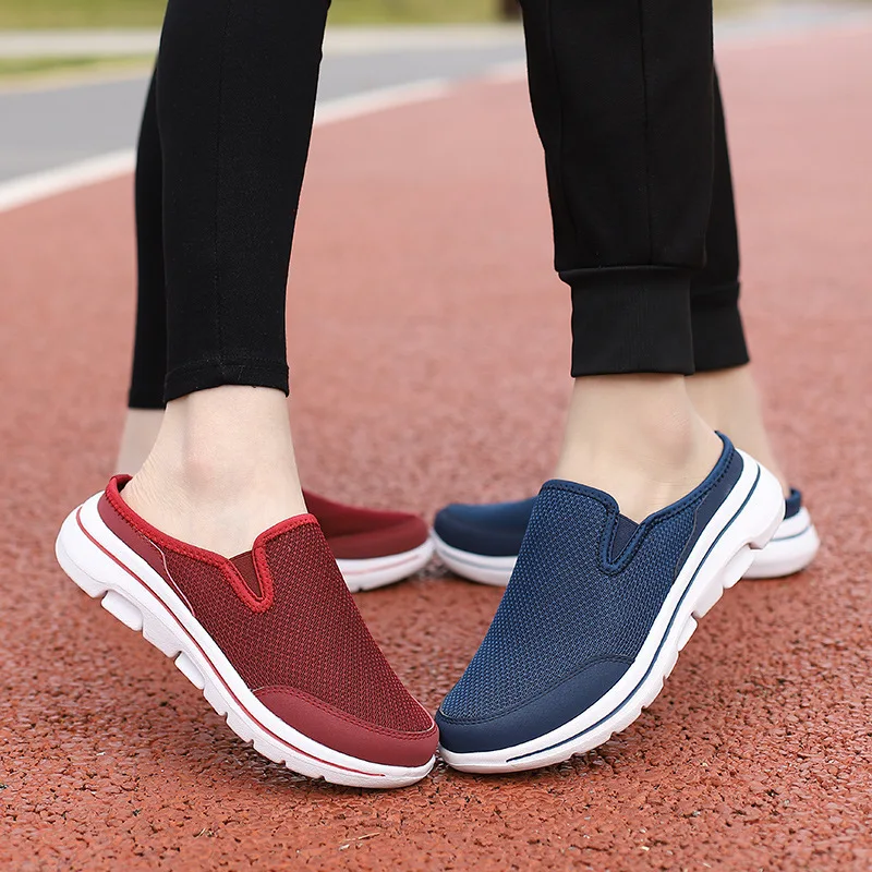 

2023 Summer Slip On Mesh Half Shoes For Men Women Slippers Men Casual Shoes Lightweight Comfortable Breathable Sandals Big Size