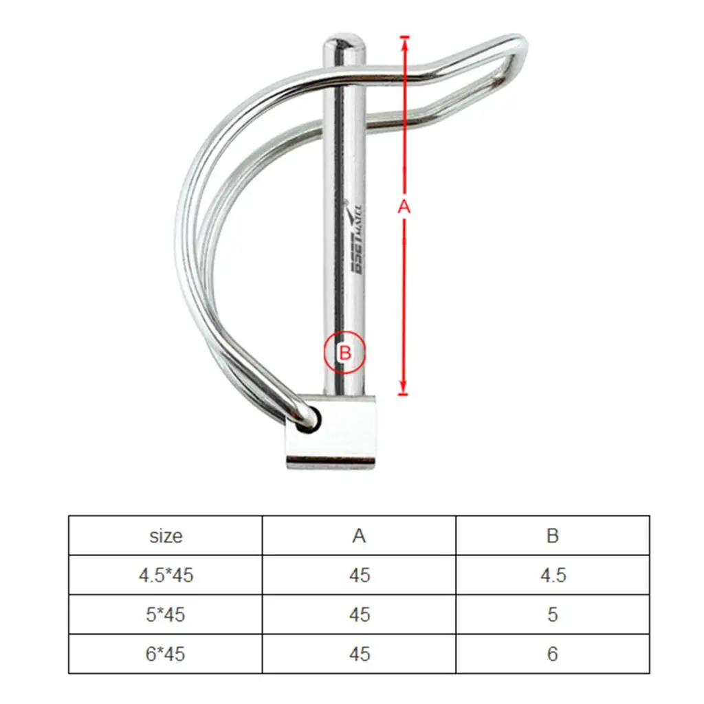 

Trailer Coupler Safety Pin 5mm Heavy Duty Stainless Steel Locking Pin for Hitch Truck Lawn Equipment
