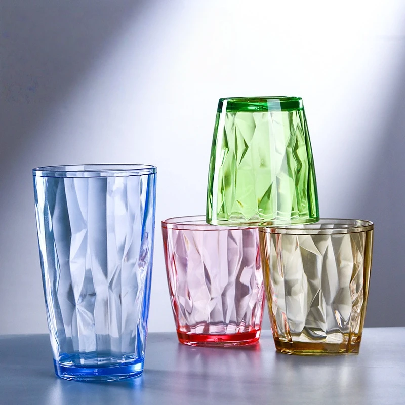 6Pcs Set of 6 Colorful Durable Drinking Cups, Shatter-resistant Acrylic Hard Plastic Cups, Suitable for Juice, Beverages, Beer