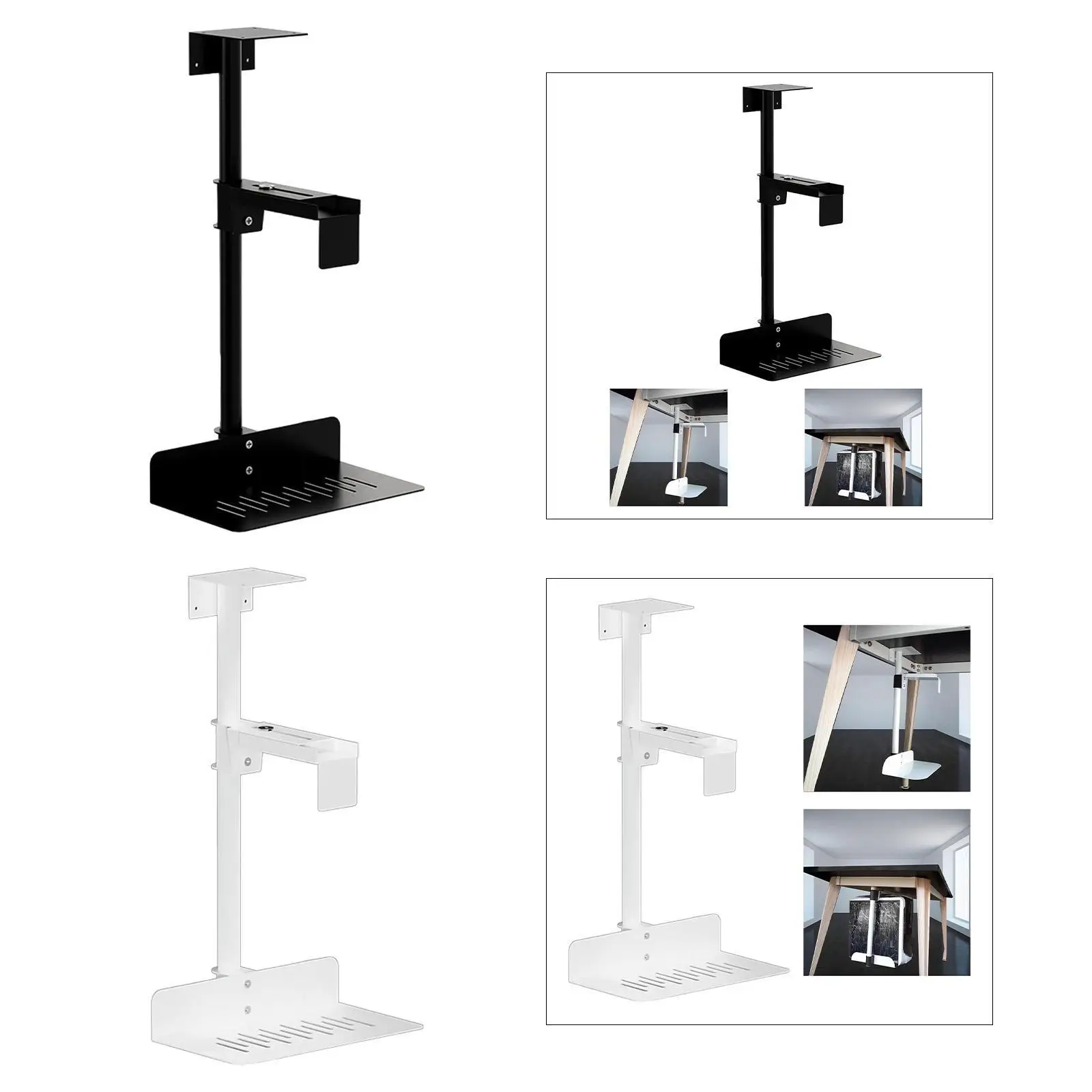 CPU Under Desk Mount Bracket Adjustable Under Counter Computer Tower Holder