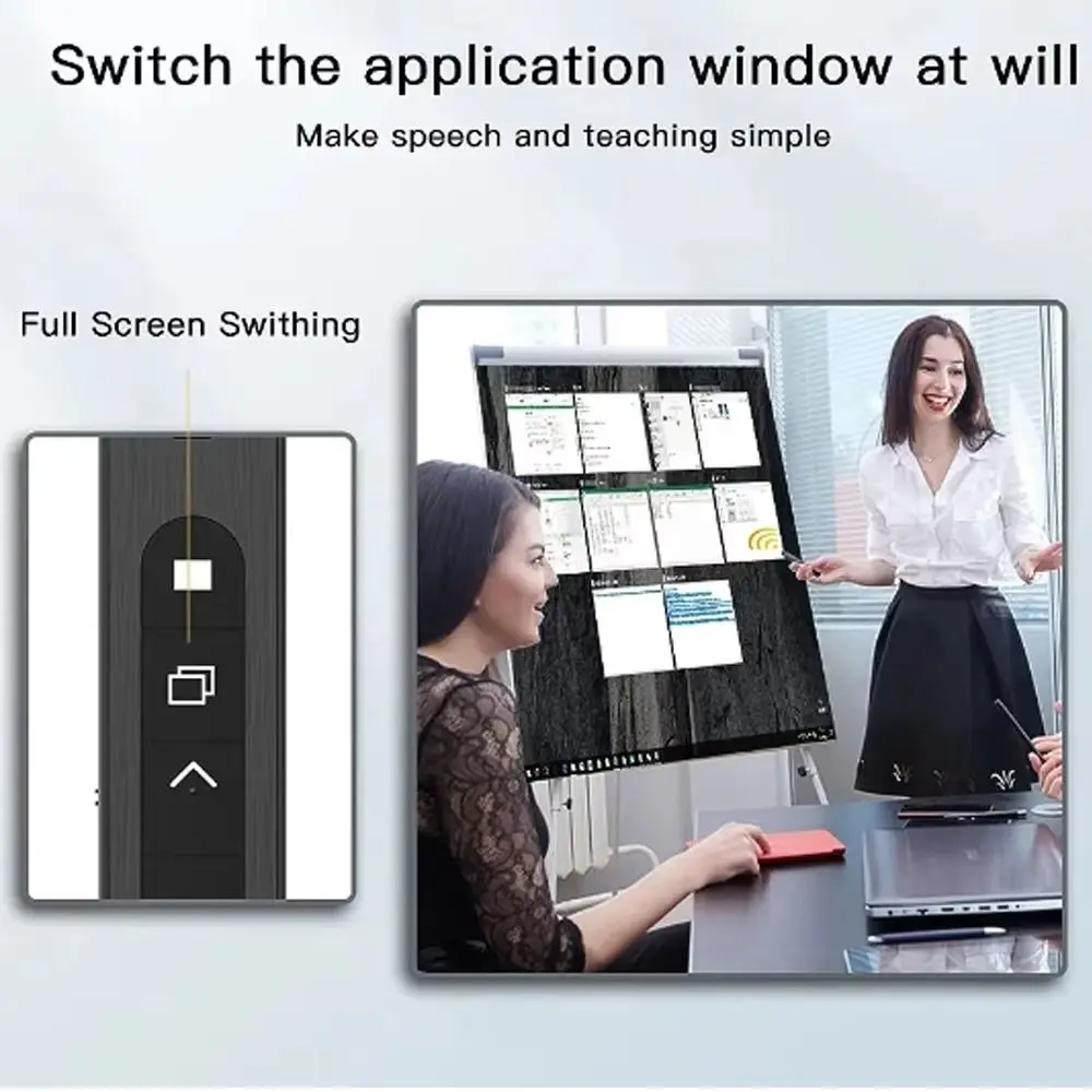 

2.4GHz Wireless Presentation Clicker Infrared Remote USB Charging PPT Laser Flip Pen with Storage Bag Hyperlink Laser Pointer