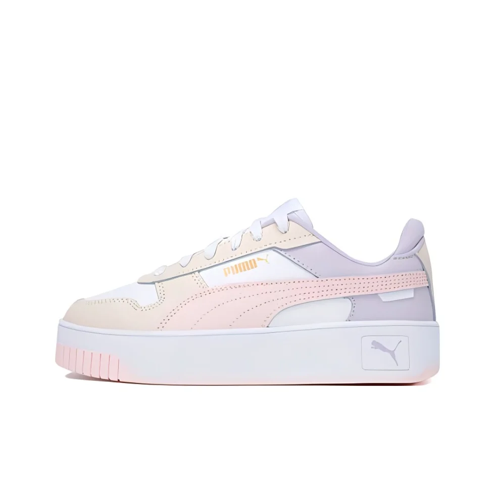 PUMA Carina Street Abrasion Resistant Abrasion Resistant Low top Skateboard Shoes Women's Purple White Pink 389390-10