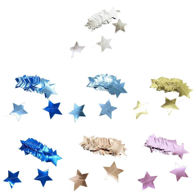 Multipurpose Glitters Star Paper Garlands Streame Fashion Accessory for Party Supplies Wedding Christmas Decoration