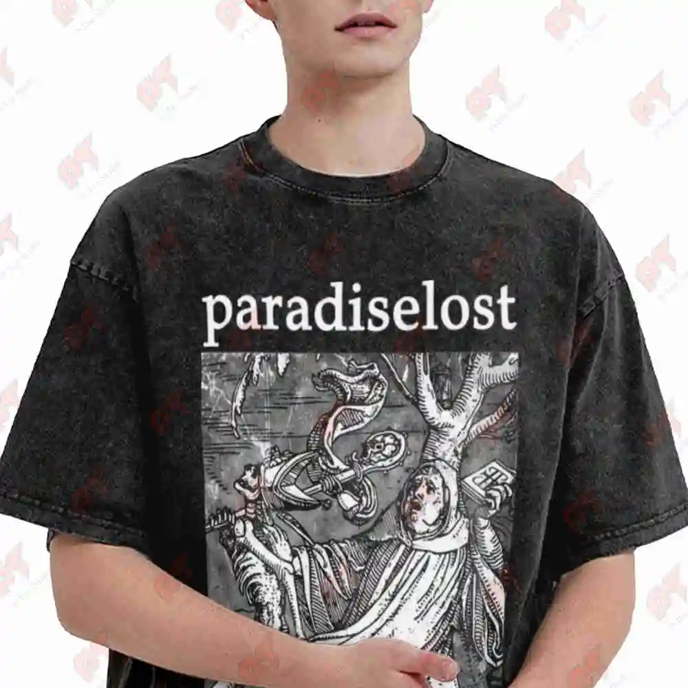 Paradise Lost Faith Divides Us Death Unites Us Vintage Washed Tee Pure Cotton T-Shirt