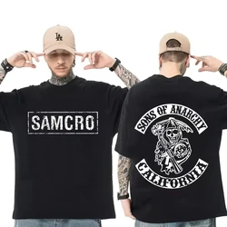 Sons of Anarchy SAMCRO Double Sided Print T Shirts Streetwear Men Womnen Harajuku Brand Design Tees Tops New Summer Loose Tshirt