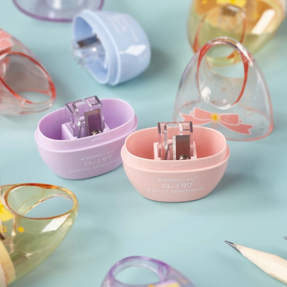 Pencil Sharpener Creative Cute Handbag Bag Manual Cartoon Student Stationery Prizes Gift