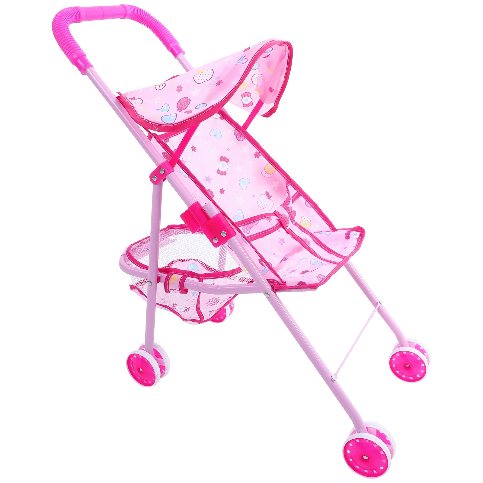 Dolls Pram Baby Stroller Play Game Kids House Accessories Furniture Toy For Pink Child