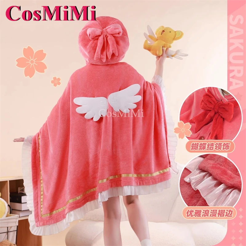 CosMiMi Cardcaptor ซากุระคิโนโมโตะซากุระคอสเพลย์เครื่องแต่งกายผลิตภัณฑ์อนุพันธ์ขี้เกียจผ้าห่มน่ารักเสื้อคลุมเครื่องปรับอากาศผ้าห่ม