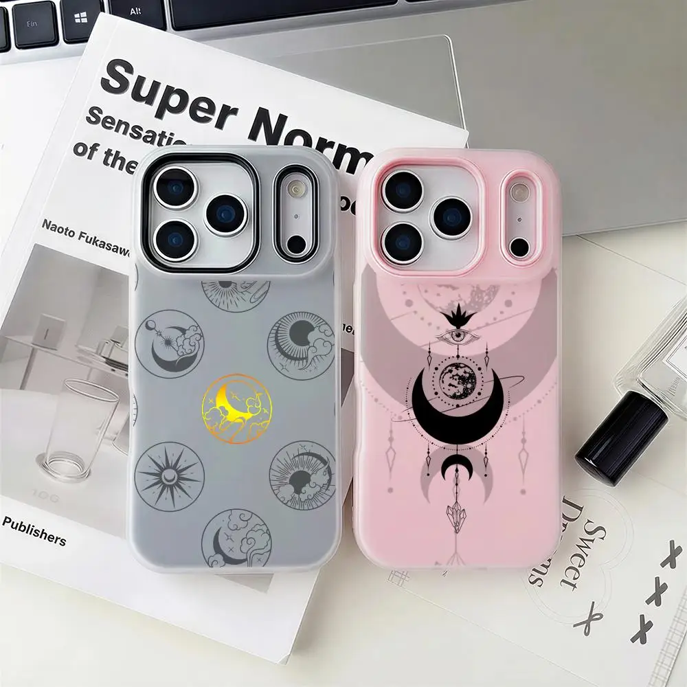 

Dreamy Sun moon and stars Phone Case 2-in-1 Detachable Clear Case with Slot for Cards & Photos iPhone 12-17