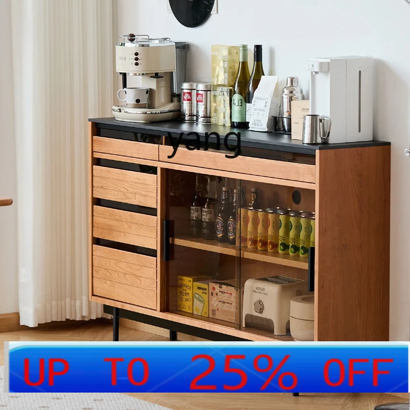 

LTT solid wood small apartment side cabinet cherry wood dining side living room storage wall short cabinet
