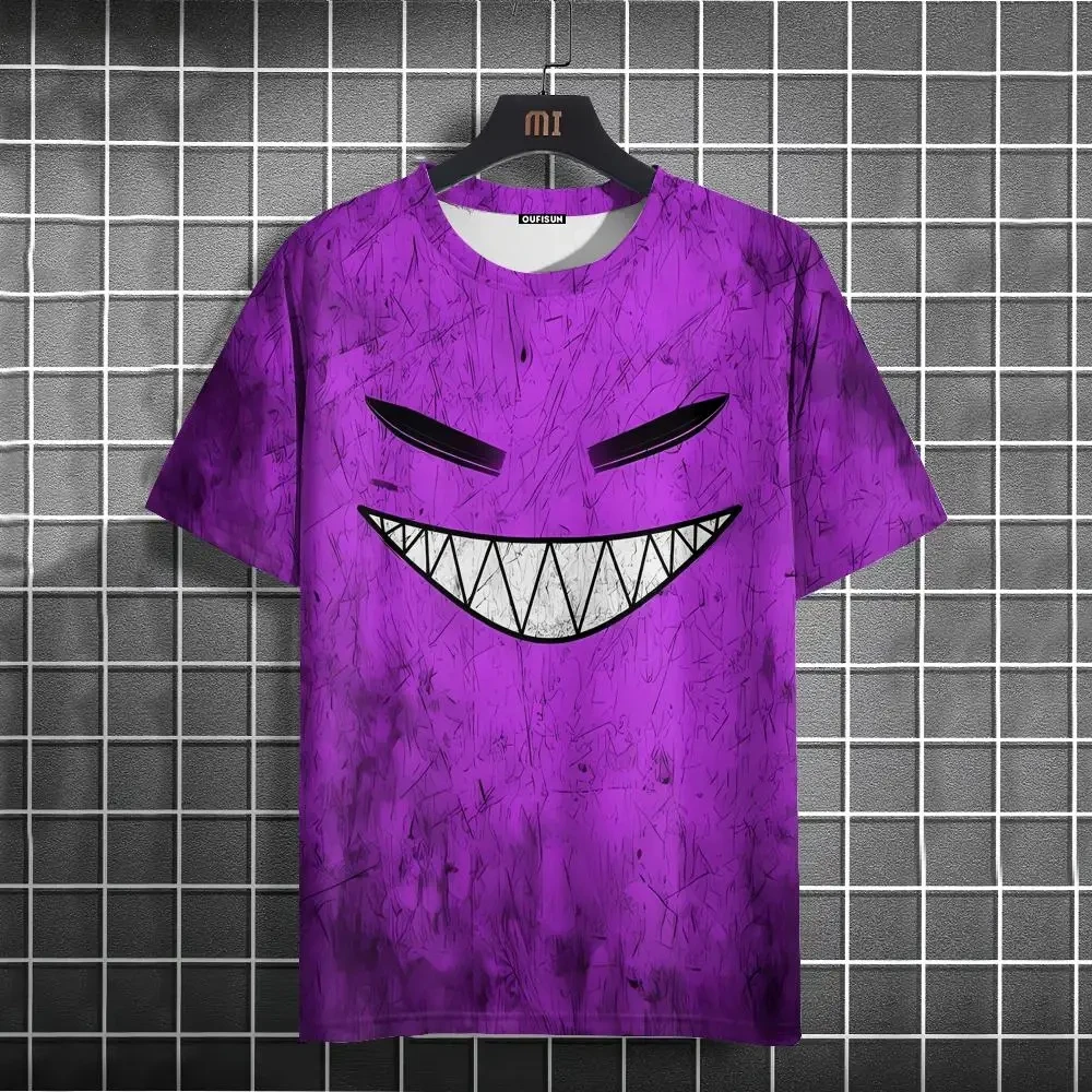 Summer Smiling Face 3D Print T-Shirts Streetwear Men Fashion Casual Oversized O-Neck Short Sleeved T Shirt Tees Tops Clothing