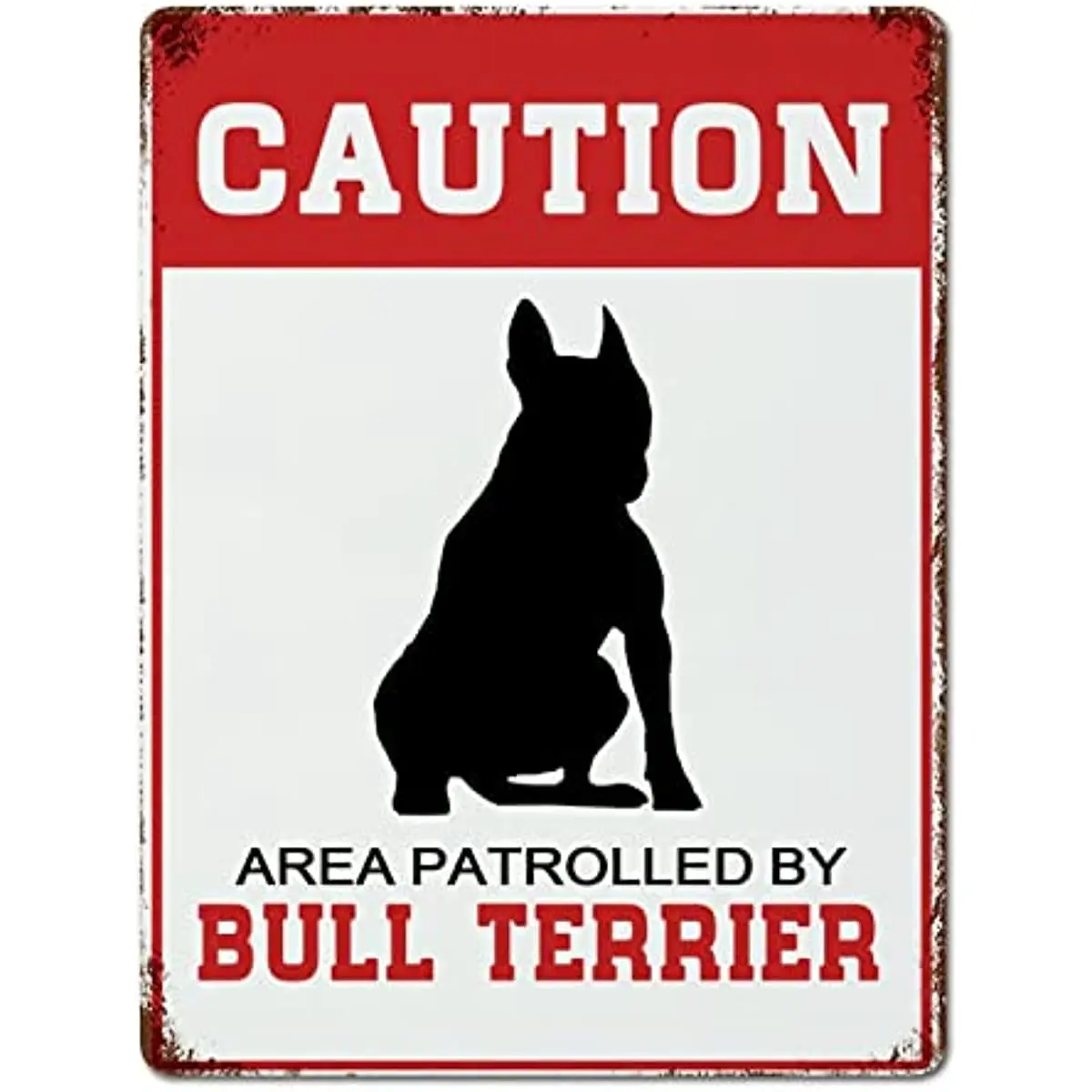 Attenzione Area rotolata da Bull Terrier beagle Vintage Metal Tin Sign Wall Decor Dog Lover targa in metallo targa in alluminio targa artistica