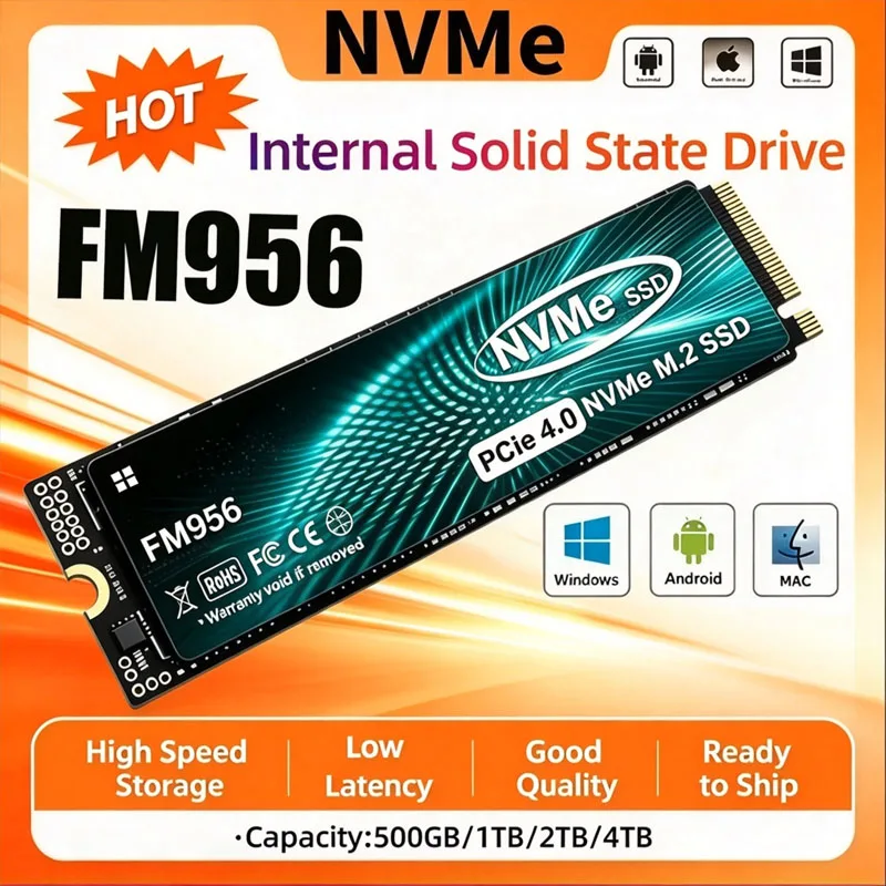 FM956 M.2 SSD 1TB 2TB 4TB PCIe4.0x4 NVMe1.4 M.2 2280 SSD Disk Internal Solid State Drive for PS5 Desktop Laptop