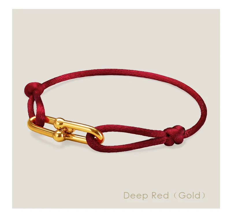 MOONLIGHT Classic Adjustable U-Shape Charm Bracelets for Women High Quality Silk Rope Bracelet Female Jewelry Gifts Wholesale