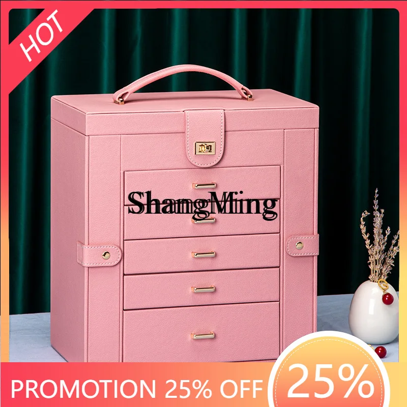 

SM Storage Box Multi-layer Portable Earrings Earrings Ring Jewelry Jewelry Box Necklace Multi-layer Household