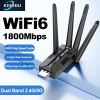 AX1800 WiFi 6 USB Adapter Dual Band 2.4G/5GHz Wireless Wi-Fi Dongle Network Card USB 3.0 WiFi6 Adapter For Win10/11 Driver Free