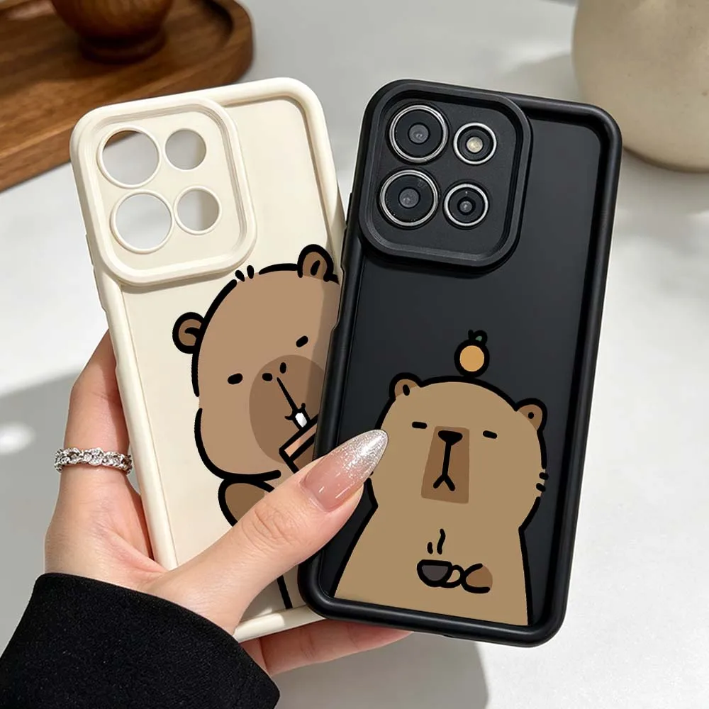 

Fun Capybara Pattern Cover For Motorola Moto G86 G85 G75 G56 G35 G24 G06 Edge 70 60 50 Fusion Eye Ladder Phone Case