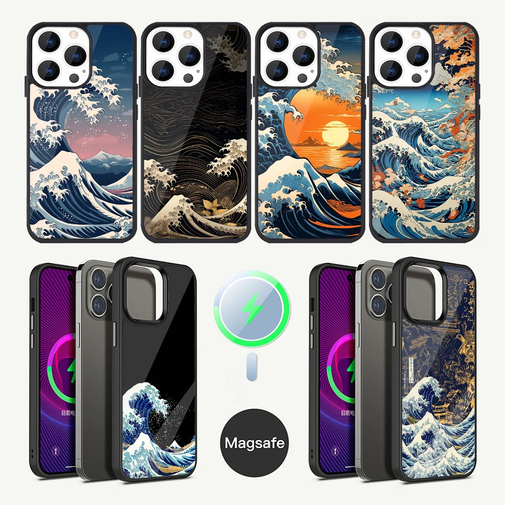 

Great Wave Kanagawa Phone Case For iPhone 16,15,14,13,12,11,Plus,Pro,Max Mini Magsafe Magnetic Wireless Charging