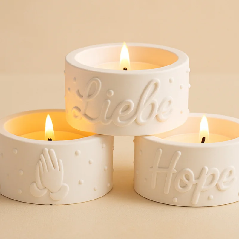 

3Pcs Round Candle Holder Silicone Mold, for Making Scented Candles, DIY Home Decor Sculptures and Aroma Diffusers