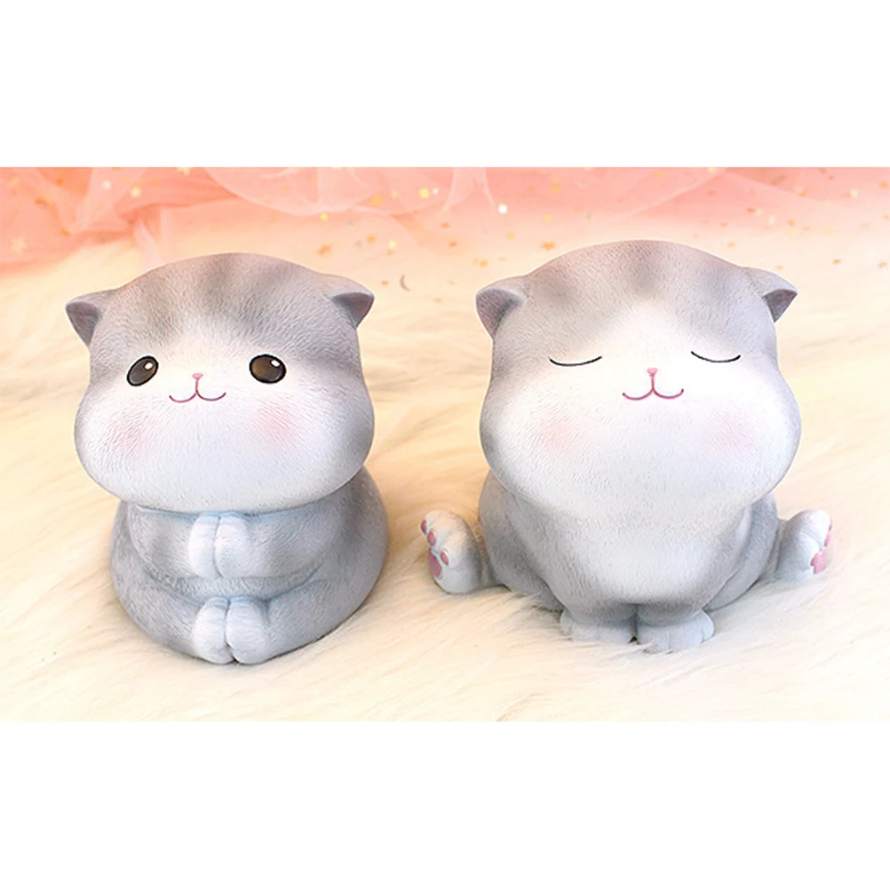 

Cat Design Saving Pot Cartoon Coin Bank Large Resin Money Pot for Home Shop Kids Birthday Gift Small Change Container