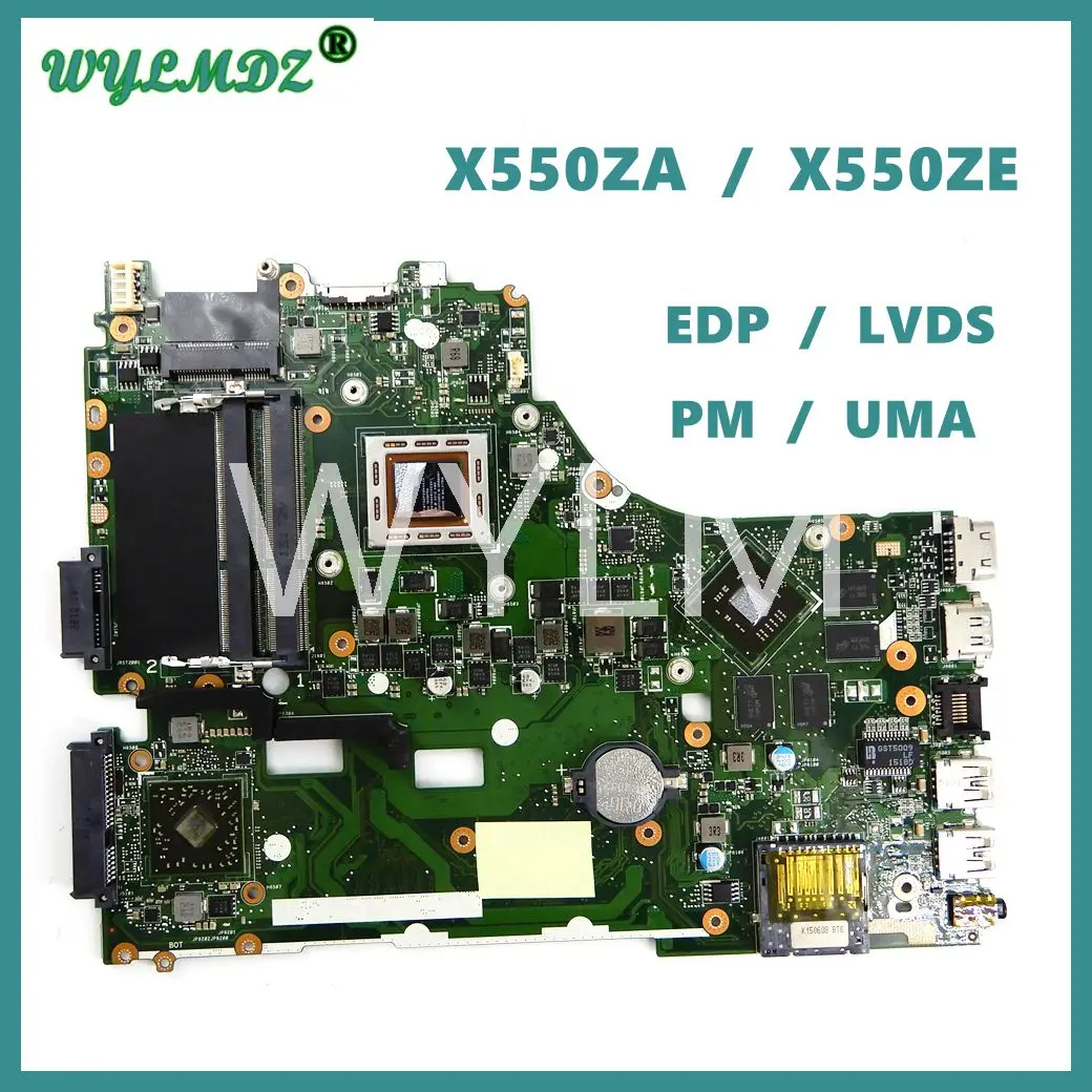 X550ZE Motherboard For Asus X550ZE X550ZA X550Z X750Z K555Z VM590Z A555Z X750DP K550D Mainboard A8 A10 FX7500P LVDS/EDP UMA/PM