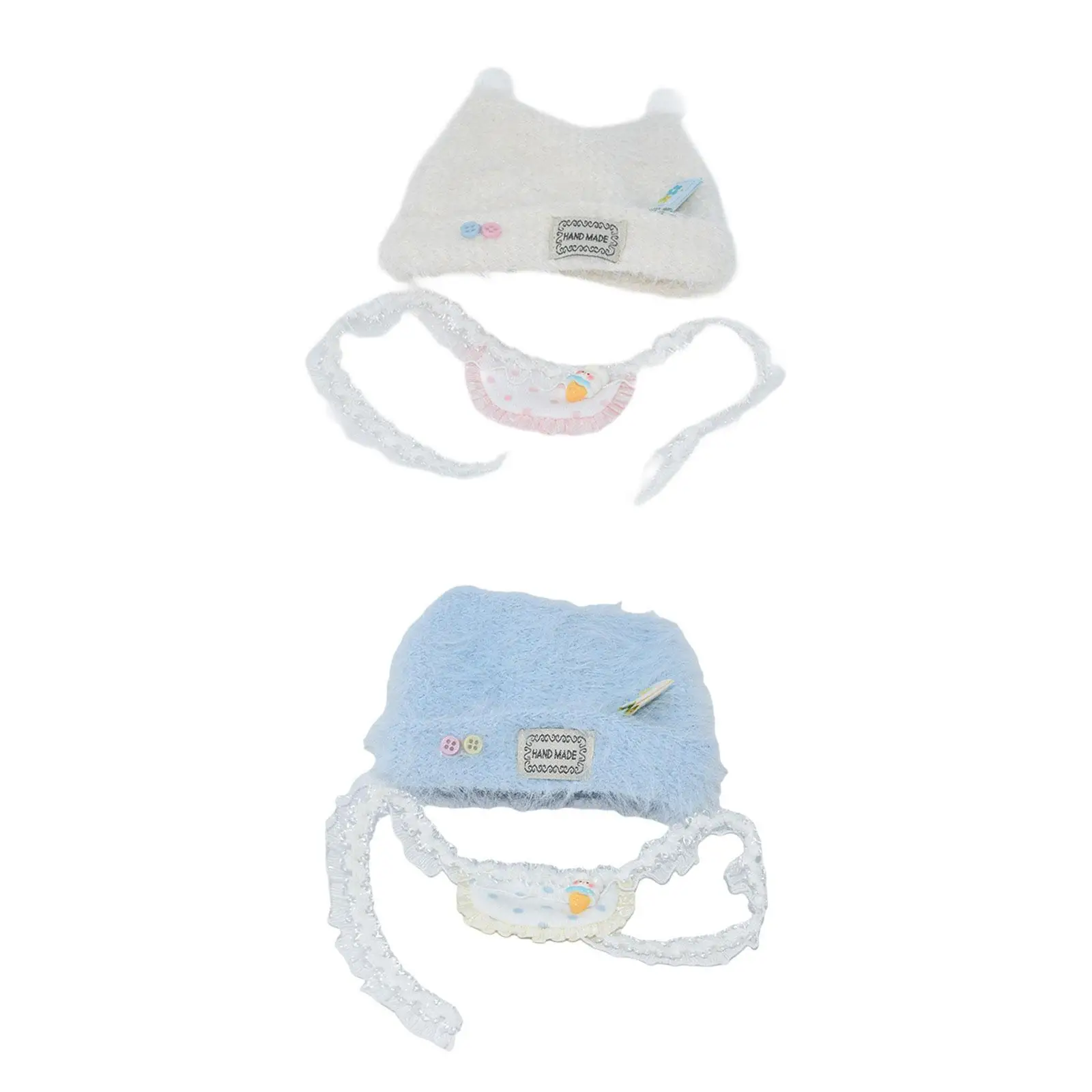 Boné de boneca de pelúcia desenho animado faça suas próprias bonecas boné com punho para boneca de 6,69 polegadas