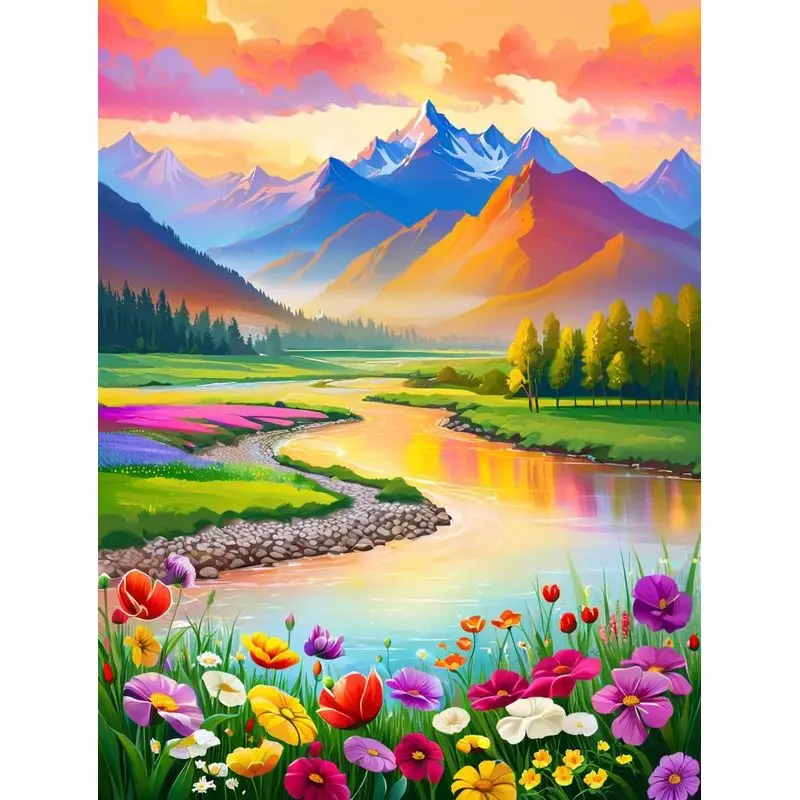 SDOYUNO Painting By Numbers For Adults colorful Landsape On Canvas Diy Paint By Numbers Kits For Home Decor