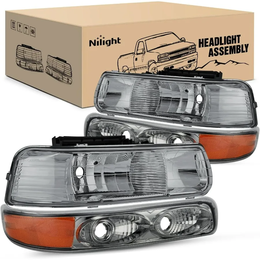 

Фара в сборе для Chevy Silverado 1500 1500HD 2500 2500HD 3500 Chevrolet Tahoe Suburban 1999 года выпуска, замена Hea